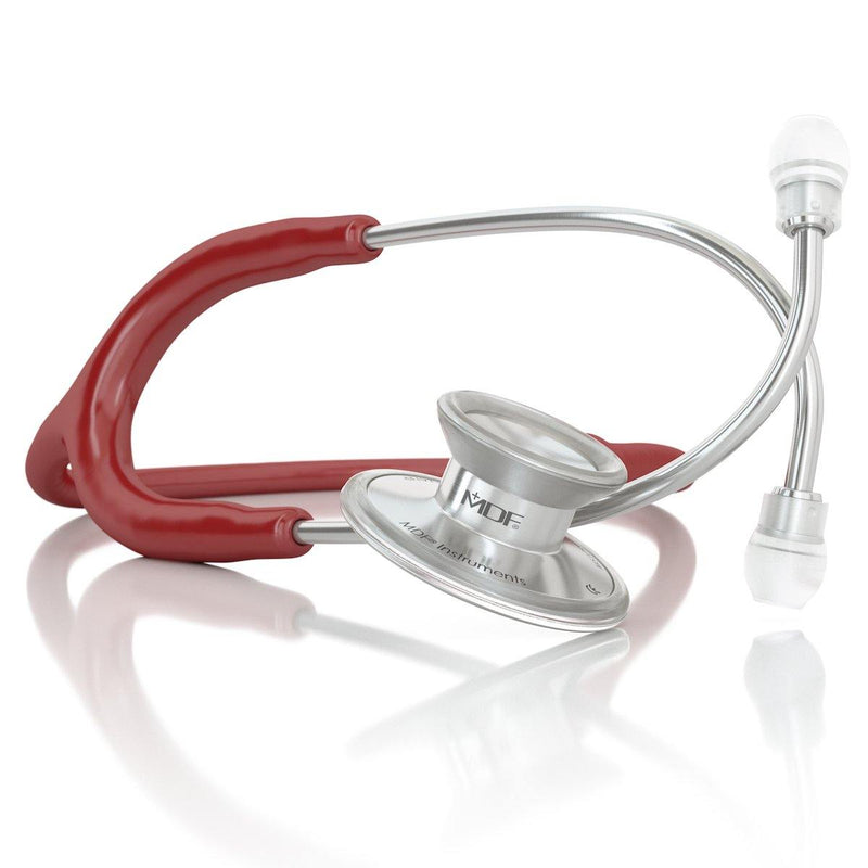 Acoustica® Adult Aluminum Silver Burgundy Stethoscope - MDF747XP17