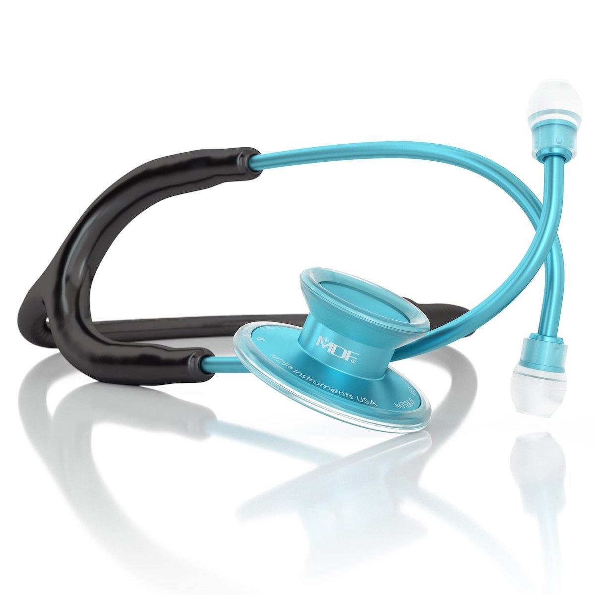 Acoustica® Adult Aluminum Black Aqua Stethoscope - MDF747XPAQ11