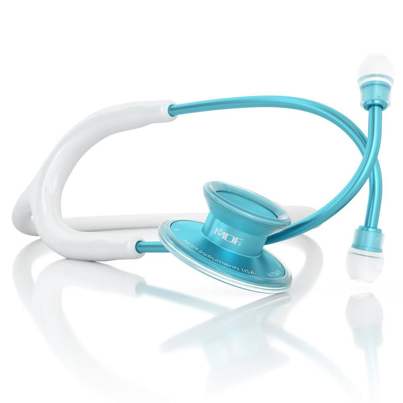 Acoustica® Adult Aluminum White Aqua Stethoscope - MDF747XPAQ29