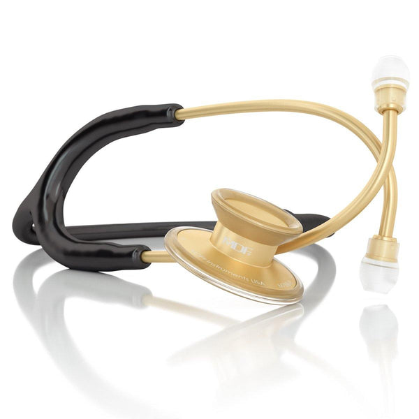 Acoustica® Adult Aluminum Black Matte Gold Stethoscope - MDF747XPK11