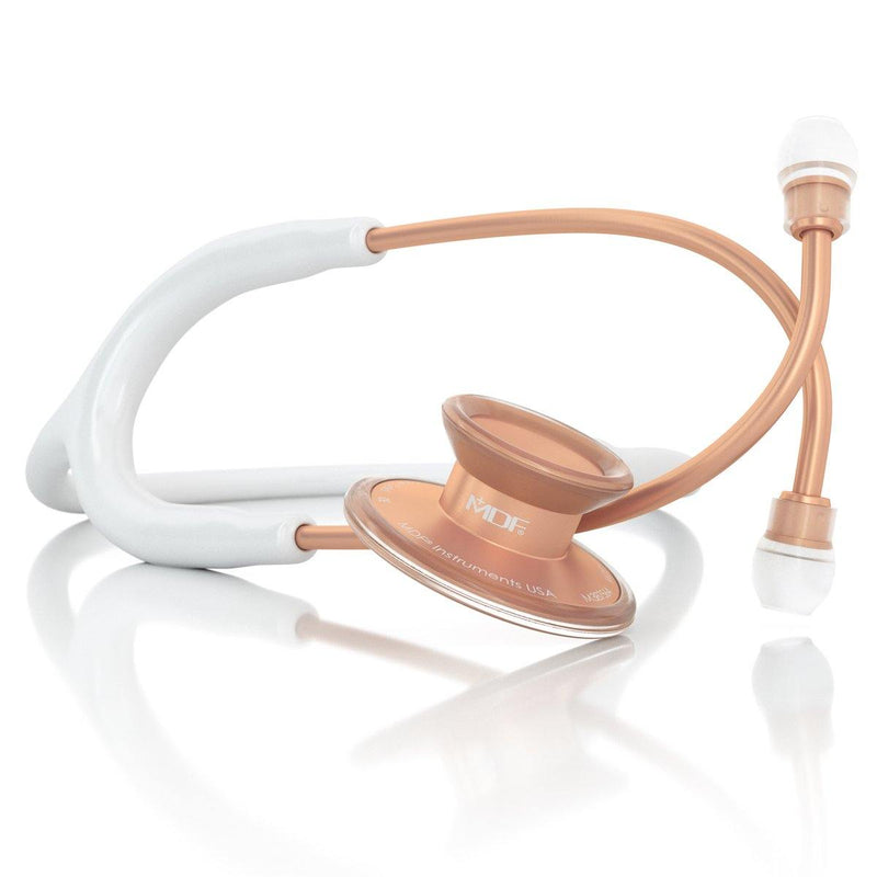 Acoustica® Adult Aluminum White Matte Rose Gold Stethoscope - MDF747XPRG29