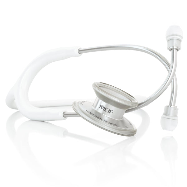 MDF® MD One® Adult Stainless Steel Stethoscope - Silver - White