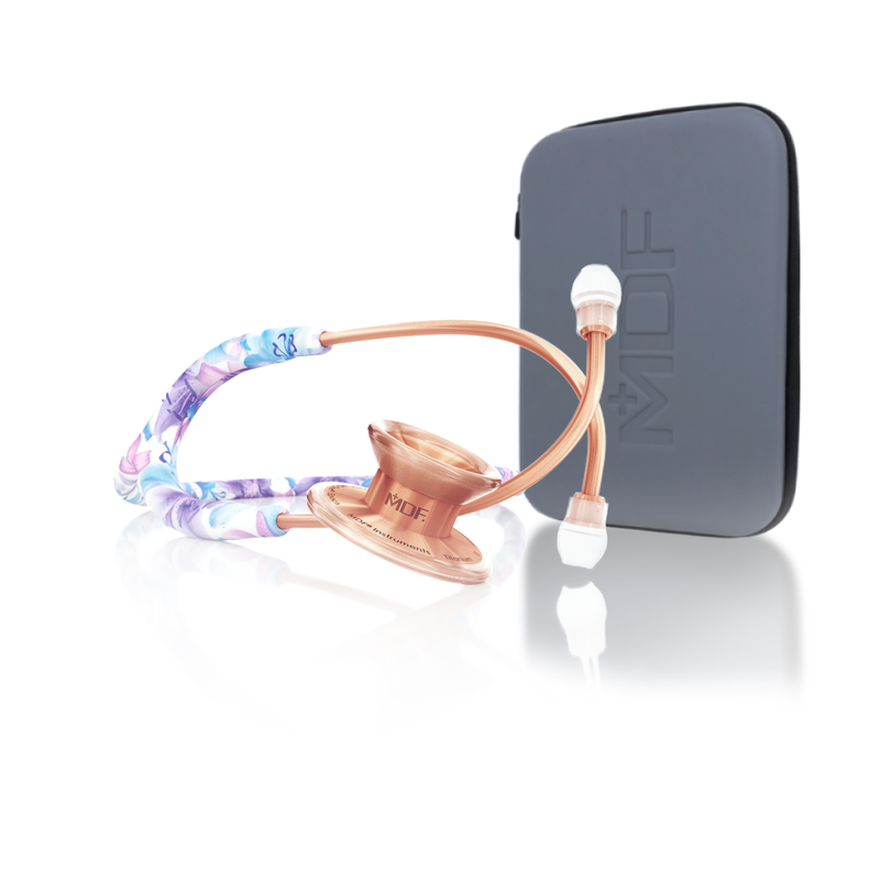 MD One® Epoch® Titanio Fonendoscopio Adulto Con Estuche- Monet/Oro Rosa