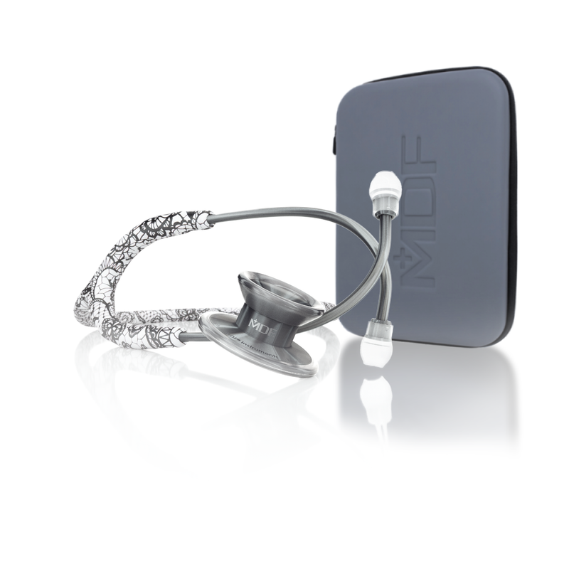 MD One® EPOCH® Titanio Fonendoscopio Adulto con Estuche -MOULIN BLANC/METALIKA