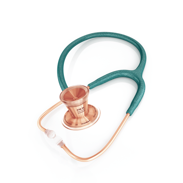 ProCardialå¨ Titanium Cardiology Stethoscope - Green Glitter/Rose Gold - MDF Instruments Official Store - Stethoscope