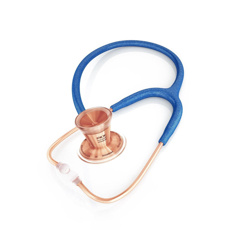 ProCardial® Titanio Fonendoscopio Adulto +Estuche - Azul Royal Brillante/Oro Rosa - Sitio web oficial de MDF Instruments