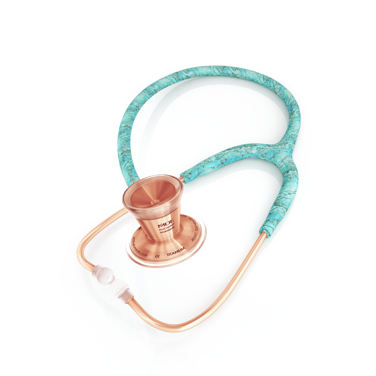 MDF® ProCardial® Adult Titanium Stethoscope - Rose Gold - Turquoise - MDF797TTQRG