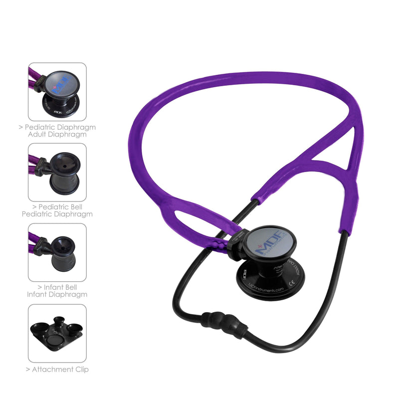 MDF® ProCardial® ERA® Adult, Pediatric & Infant Aluminum Stethoscope - BlackOut - Purple - MDF797XB08