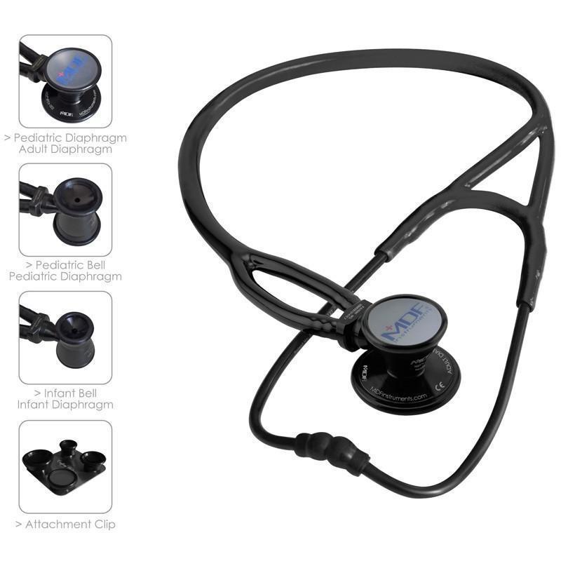 MDF® ProCardial® ERA® Adult, Pediatric & Infant Aluminum Stethoscope - BlackOut - Black - MDF797XBO