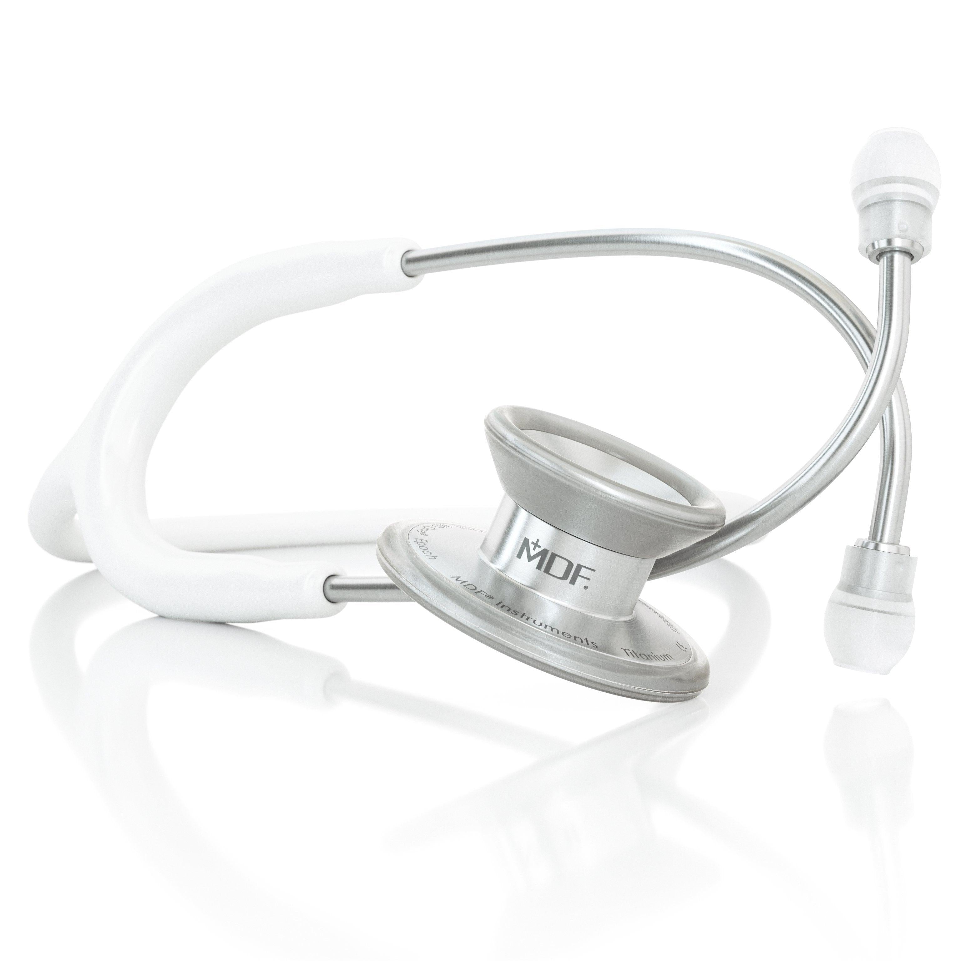 MDF® MD One® Epoch Titanium Stethoscope - Silver - White